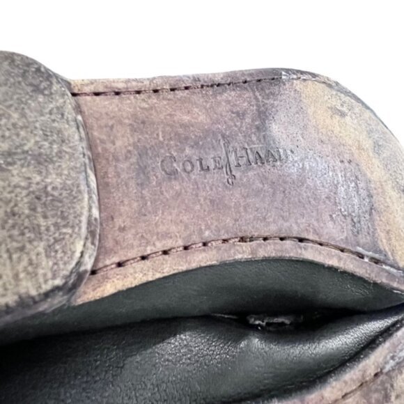 Cole Haan Men's Slip On Loafers Size‎ 9 B Black Brown Basket Weave Soft Leather - Picture 8 of 10